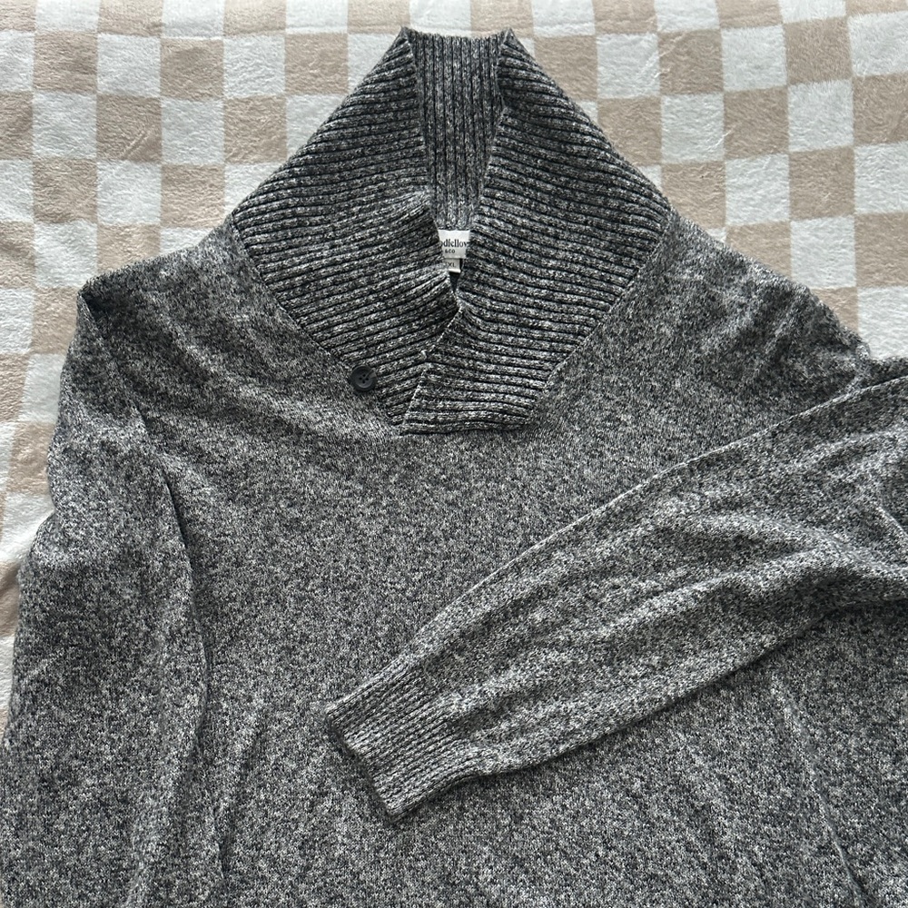 Gray Shawl Collar Sweater